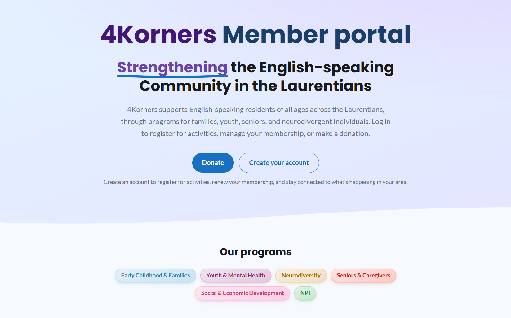 4Korners Member Portal